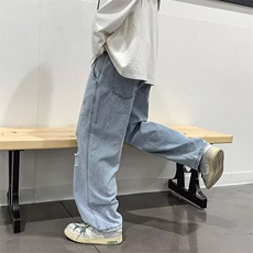 高街破洞牛仔裤男韩版潮流帅气2024春夏季ins直筒长裤，男装牛仔裤，星座410-7