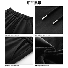 情侣日常百搭垂感加绒秋冬休闲裤经典加绒阔腿束脚裤K892TP48控88，男装卫衣，电商A102B