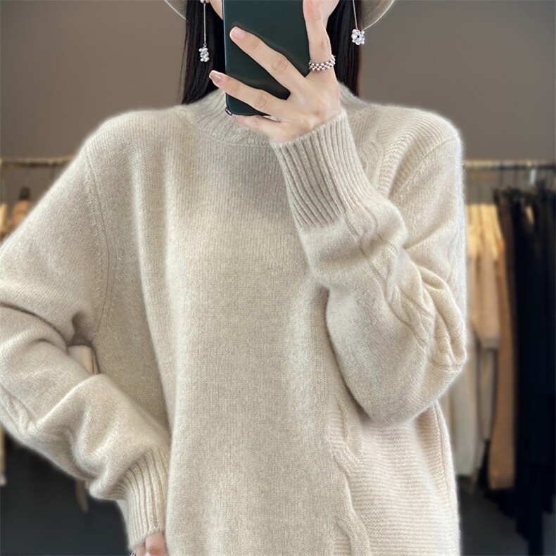 时尚百搭舒适显瘦秋冬季新款云感羊毛衫,女装羊毛衫,邦太羊绒