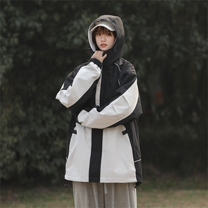 Cityboy情侣 时尚连帽冲锋衣外套夹克 团体班服图片