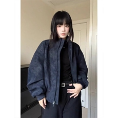 考拉同款美式街头设计感皮衣外套女秋季宽松飞行夹克，男装夹克，星座506A