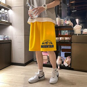 MK37255-P15冰丝短裤男士大码宽松休闲五分裤男运动中裤,皮短裤穿搭女夏图片