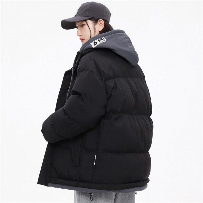 2023高品质中性风男女休闲连帽假两件棉衣外套618A-M002,男装棉衣,星座914-4