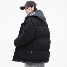 2023高品质中性风男女休闲连帽假两件棉衣外套618A-M002，男装棉衣，星座914-4