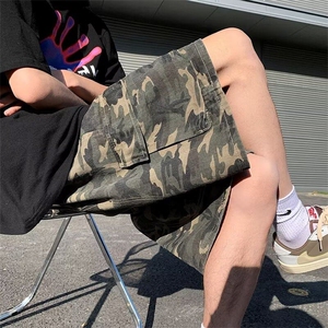 W05-P35美式夏季迷彩百搭休闲裤薄款宽松裤子潮牌男生五分裤图片