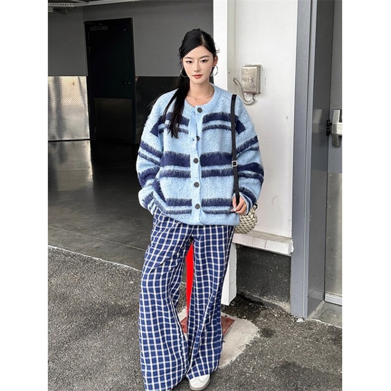 软糯仿貂毛毛衣开衫外套男女秋冬季氛围感慵懒风针织衫MY9564,男装针织衫/毛衣,星座1116A（原606A-3）