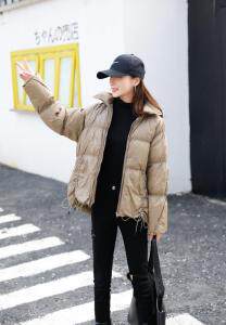 【现货】冬季新款，修身显瘦抽绳设计羽绒服，女装羽绒服，东洋天堂之花