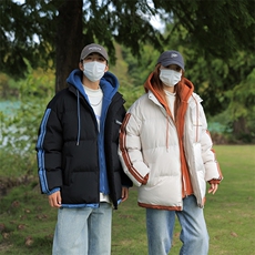 棉衣男冬新款男士青年保暖棉服情侣款假两件加厚连帽外套M082-P65，男装棉衣，星座1403A