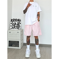 夏季痞帅冰丝薄款褶皱五分裤男高级感潮短裤DK2202特批25控48，男装牛仔裤，星座417-3