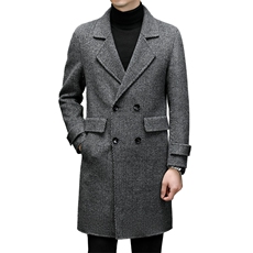 M3808-28钱塘2020-3冬季厚款商务休闲百搭中年男士毛呢外套P253，男装毛呢大衣，钱塘207-3