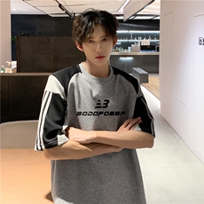 2024春夏季新款男休闲圆领短袖T恤有垫肩BW52P40，男装T恤，星座1116-2