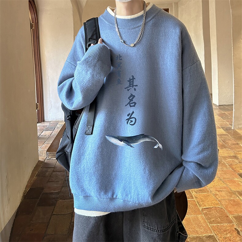控78假两件毛衣男大码加绒针织衫男毛线衣M80261-P55加绒P70,男装针织衫/毛衣,电商A040