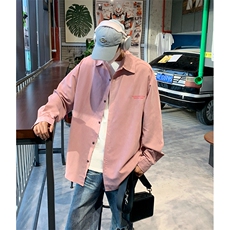 秋季新款QT2603-TP30控价48多色可选桃皮绒休闲宽松印花衬衫男，男装衬衫，电商A102