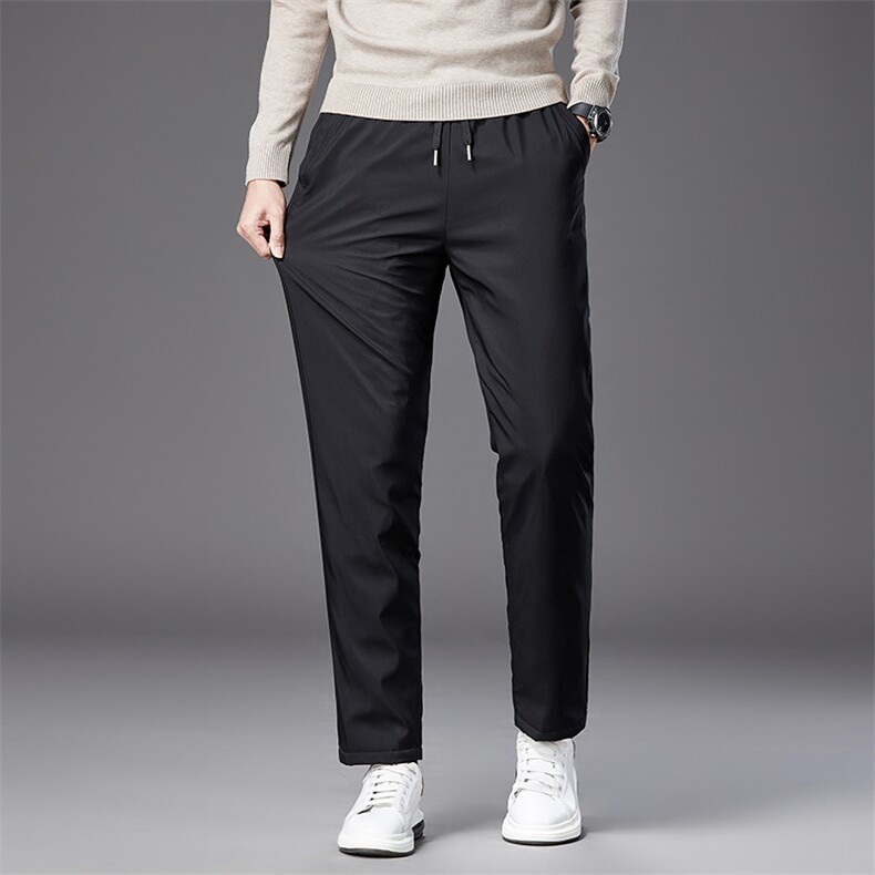 D22099男式冬季新款时尚羽绒裤修身百搭加绒加厚保暖休闲裤P95，男装棉裤，电商B360