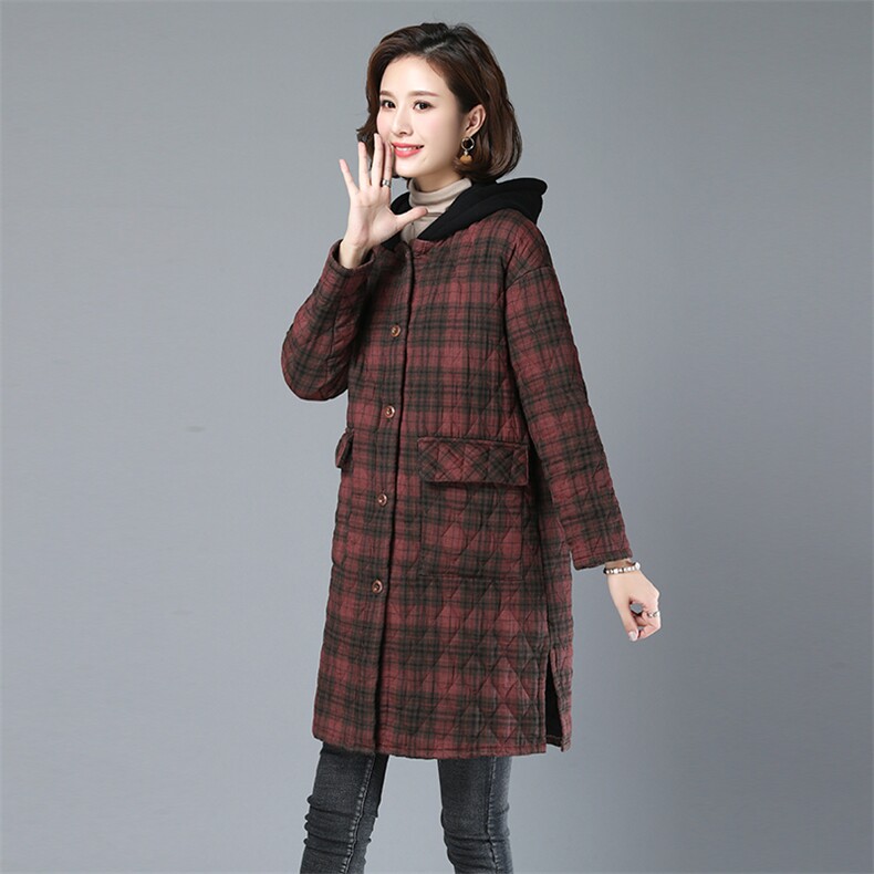 棉衣/棉服时尚潮流舒适中长款2024年冬季长袖优雅,女装棉衣/棉服,独衣靓
