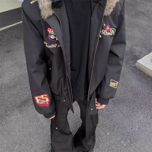 1506-1/MJK80361/P86原宿日系羊羔毛棉服冬男棉袄保暖棉衣厚潮流图片