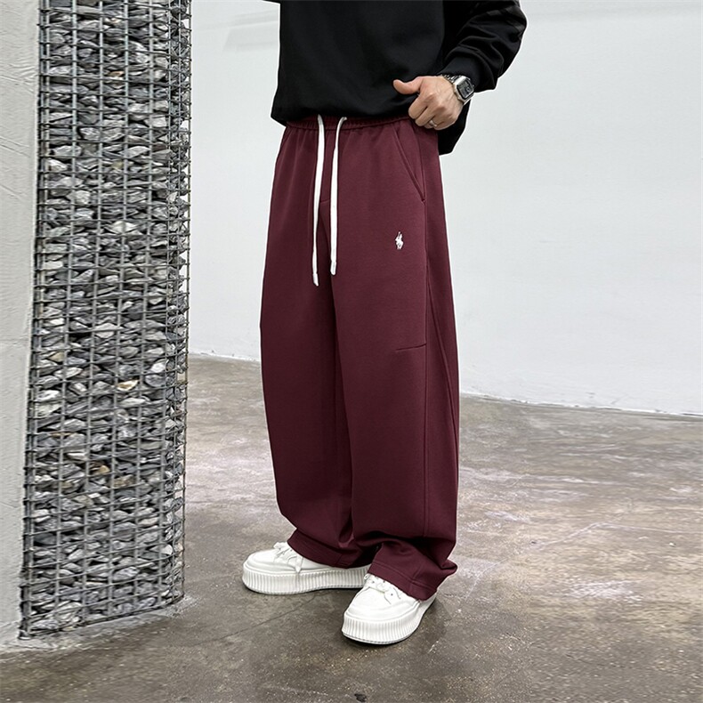 2025潮流新款秋冬轻奢刺绣舒适宽松直筒卫裤男士休闲长裤530P75，男装休闲裤，电商B332-1