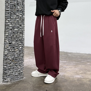 2025潮流新款秋冬轻奢刺绣舒适宽松直筒卫裤男士休闲长裤530 P75，男装休闲裤，电商B332-1