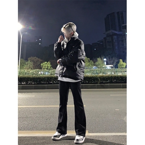 高街vibe纯色牛仔裤男款弹力微喇叭裤 控价68 常规55 加绒65图片