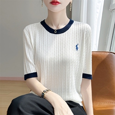 韩版宽松小个子设计感立体小花短袖上衣女夏季时尚减龄正肩T恤衫，女装T恤，暖娇绒