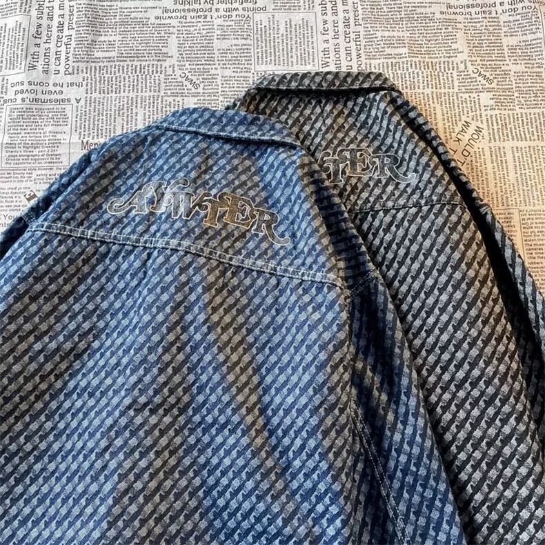 工装翻领牛仔外套男士潮流宽松拼接衣服D0031P65,男装夹克,星座1116-2
