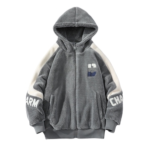 冬装加绒加厚休闲棉衣毛巾绣羊羔绒连帽外套男女 919-P110控价158图片