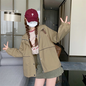 现货 韩版休闲百搭显瘦短款风衣外套女 2D075-(P150-K200）图片