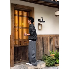 【现货】秋季美式慵懒风解构卫裤男女休闲运动弯刀裤K06083P55，男装休闲裤，星座1004（原星座815-3）