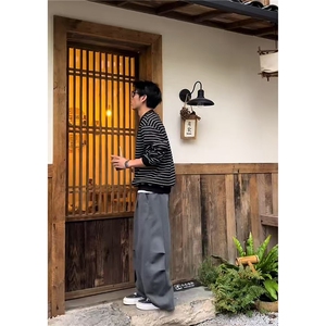 【现货】秋季美式慵懒风解构卫裤男女休闲运动弯刀裤 K06083 P55图片