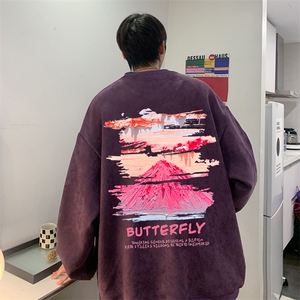 美式潮流印花上衣青少年秋季新款百搭卫衣JK23350特批36 控59图片