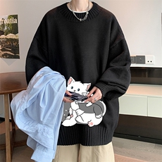 半高领毛衣男士大码针织衫男毛线衣男M18300-P45加绒款-P65，男装针织衫/毛衣，电商A040