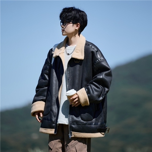 相机片港风大码棉衣外套皮毛一体男加厚棉袄 MY198 P128 控198图片