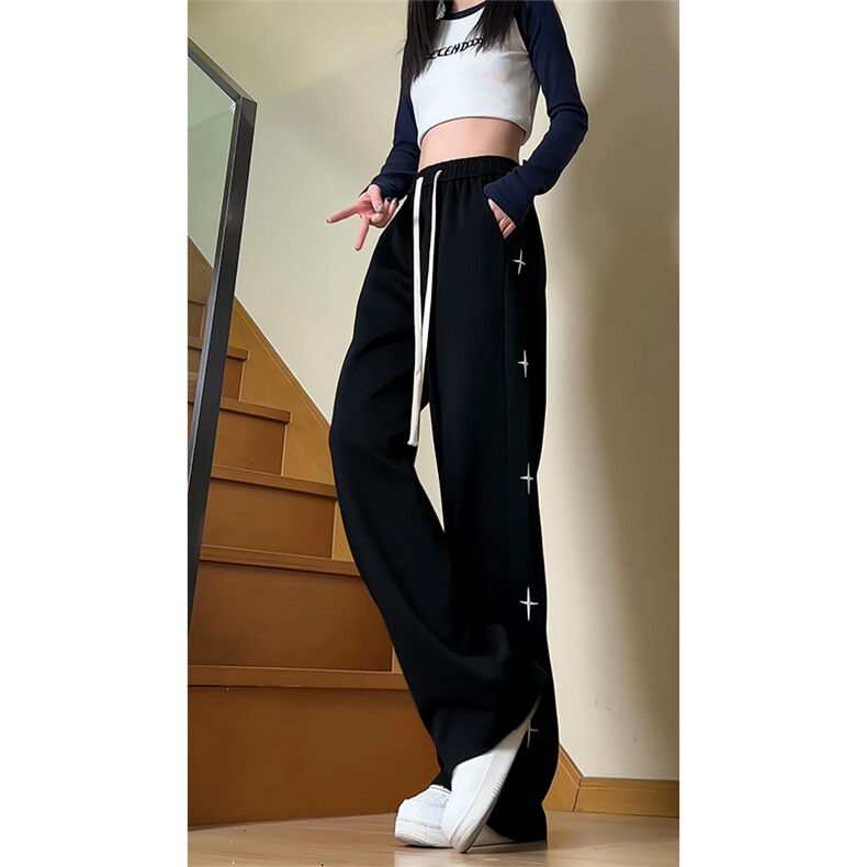 抖音品质可供素材春款大码刺绣星星XZ806-CK03009-P58控78，男装休闲裤，四季星座806