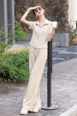 现货秒发2024夏装新款韩版时尚2件套双拉链清爽透气休闲运动套装，女装运动套装，星宇服饰