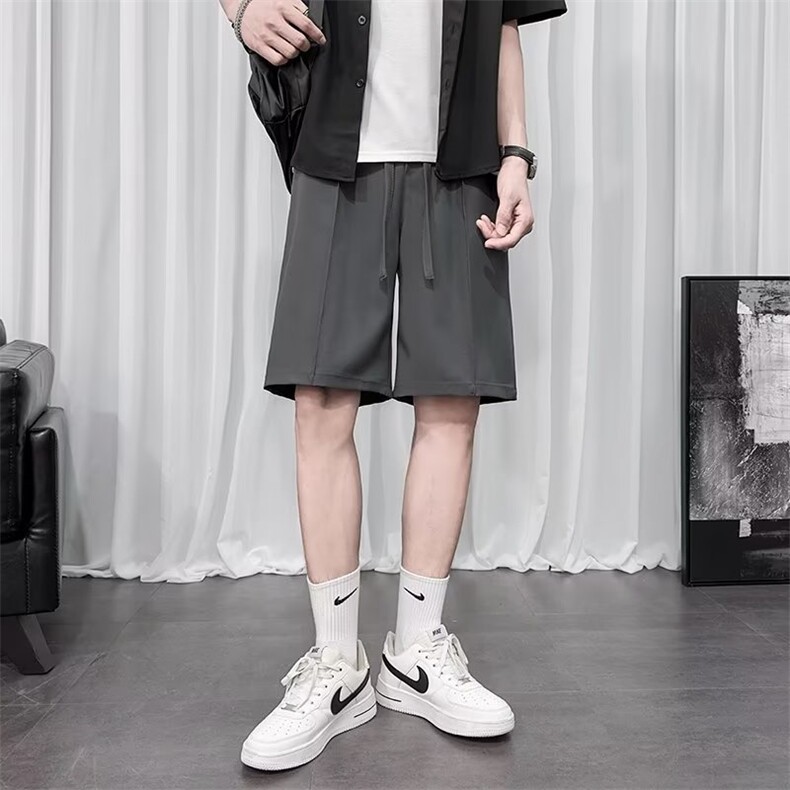垂感休闲西装短裤男夏季宽松裤子潮流外穿大裤头男款五分西裤,男装牛仔裤,星座1013