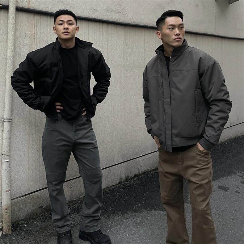 GTAL美式休闲夹克春秋三防立领纯色复古户外工装加厚夹克百搭外套图片