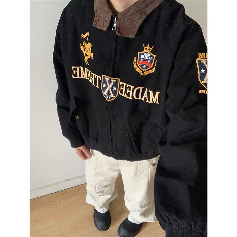 春秋新款帆布夹克外套男潮流宽松百搭复古潮牌工装上衣HH20P99，男装夹克，星座1013-5