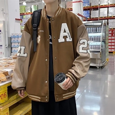 oversize潮复古夹克男棒球服ins潮流高街情侣外套W3454-P58，男装夹克，星座512-2