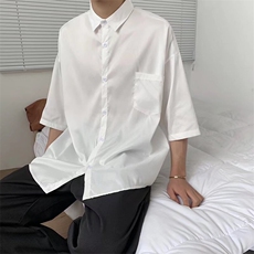 短袖衬衫男夏季外搭港风穿搭配宽松弹力半袖男装衬衣CS141，男装衬衫，星座1116A-1（原606A）