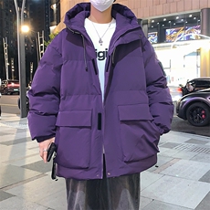 秋冬港风连帽时尚棉衣袖章标志宽松加厚冬季外套MY9319P-95，男装棉衣，电商A128