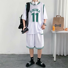 宽松假两件五分短袖T恤男11号篮球衣服帅气百搭套装短裤T127-P32，男装T恤，星座512-2