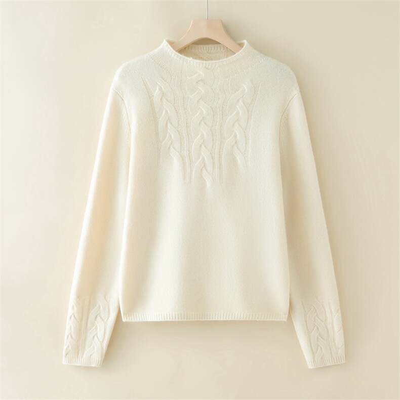 2024秋装新款半高领35%羊绒衫女修身显瘦长袖内搭，女装羊绒衫，旭友羊绒