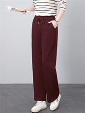 长期有货休闲裤女2026年春秋新款中年妈妈宽松大码松紧腰直筒卫裤，女装休闲裤，璐依舞