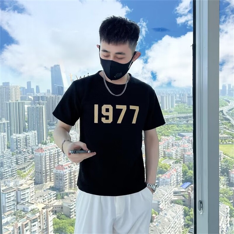 高级感短袖T恤男夏季潮牌痞帅半袖体恤2023薄款夏装上衣T226,男装T恤,星座1116A-2（原606A-1）