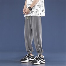 2023夏季薄款休闲裤男冰丝新款潮流九分长裤 2011-特批32图片
