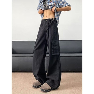 夏季新款休闲裤男美式复古cleanfit宽松口袋伐木工装裤RK2671-P59