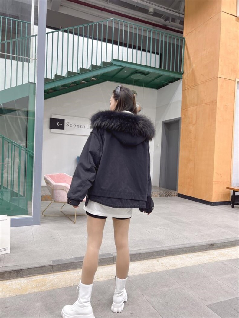 爆版大毛领派克服外套好卖排单款，其它，金地雪