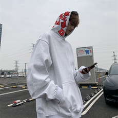 美式连帽卫衣男女2024春季新款设计感小众字母刺绣宽松上衣，男装卫衣，星座410-7