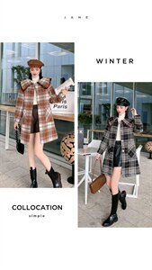 呢大衣娃娃领版两色三码M L XL,其它,票意情