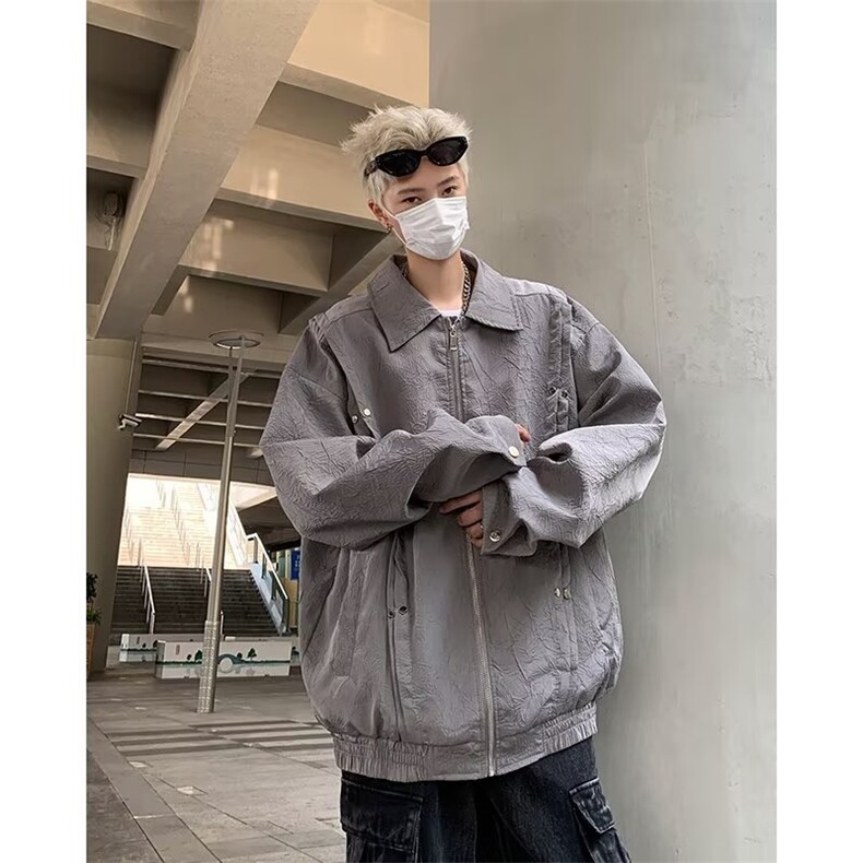 1506/QW1860/P70美式复古金属感褶皱设计感小众个性上衣外套,女装短外套,星座1506